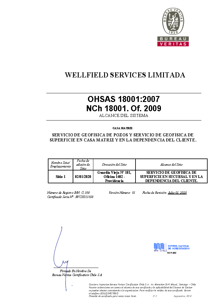 Certif 6 OHSAS sites 18001